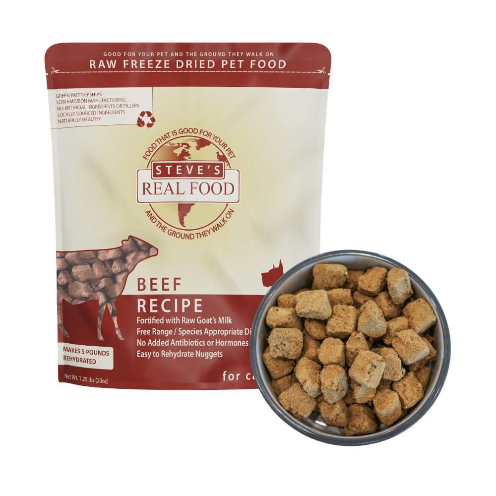 Steve's Real Food Freeze-Dried Raw Dog Food: Beef Nuggets – Raw
