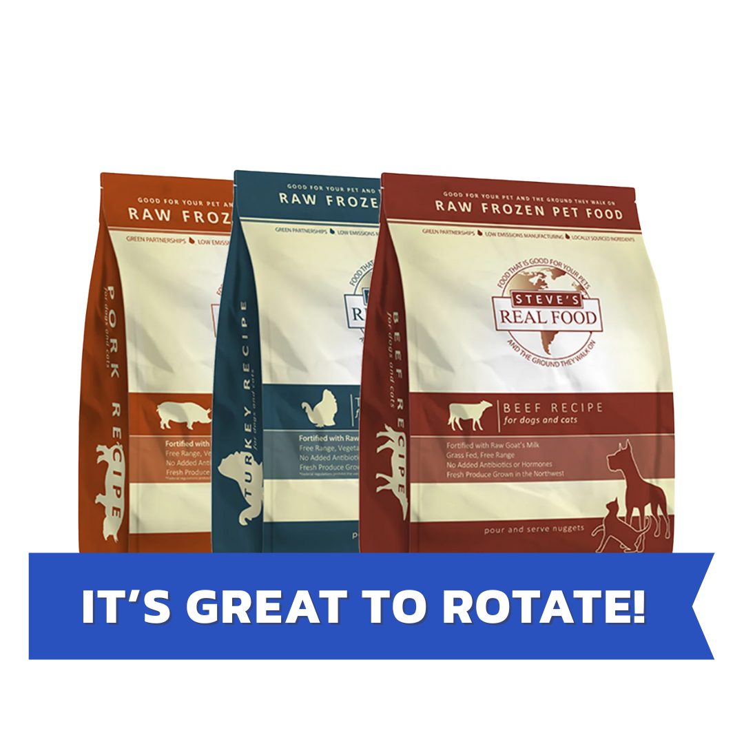 Steve's Real Food Frozen Raw Dog Food Nuggets | Variety Bundle