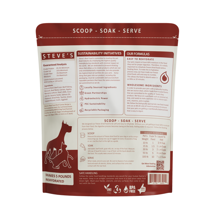 Freeze Dried Raw Dog Food: Beef Nuggets