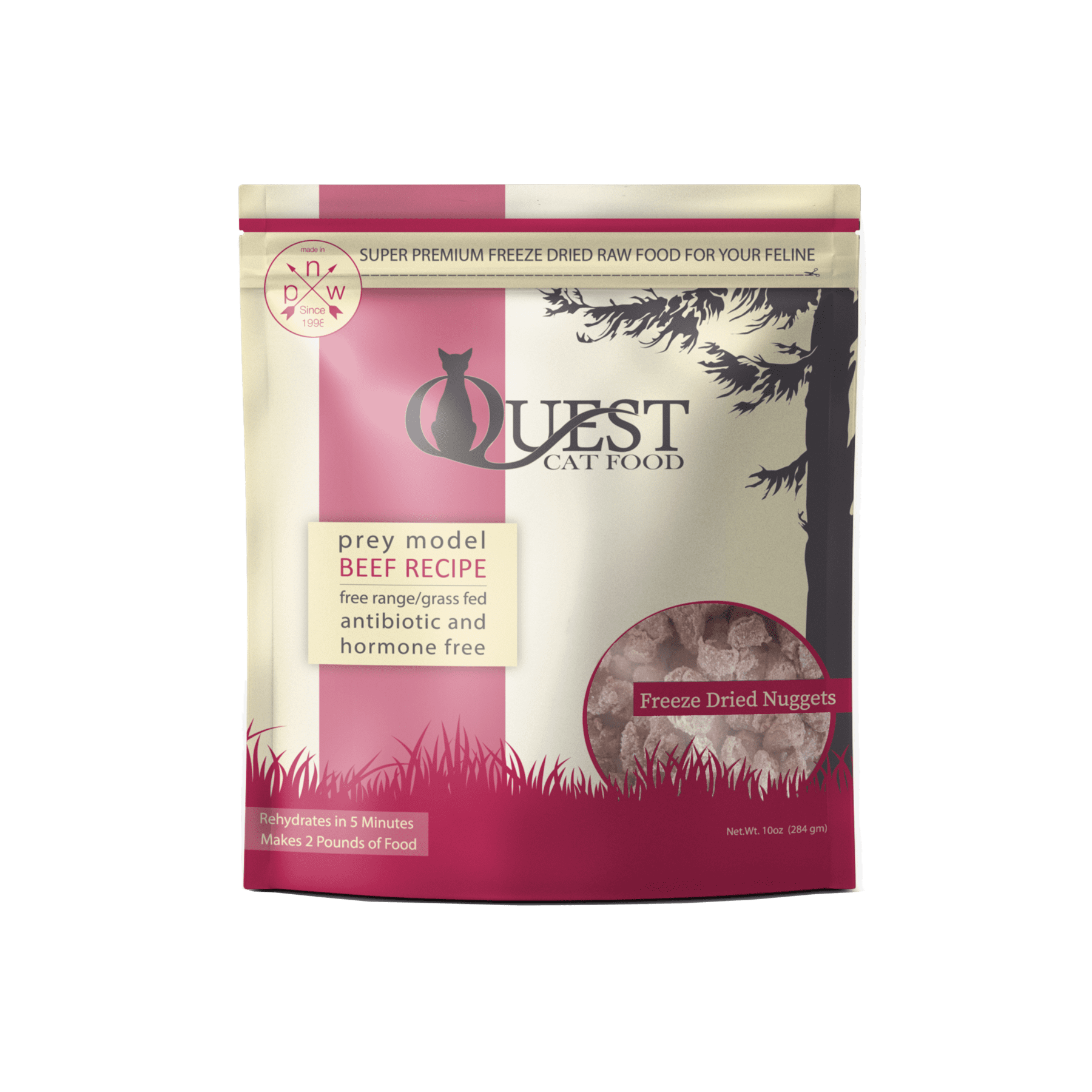 Freeze-Dried Raw Cat Food: Beef Diet (2 Pack)