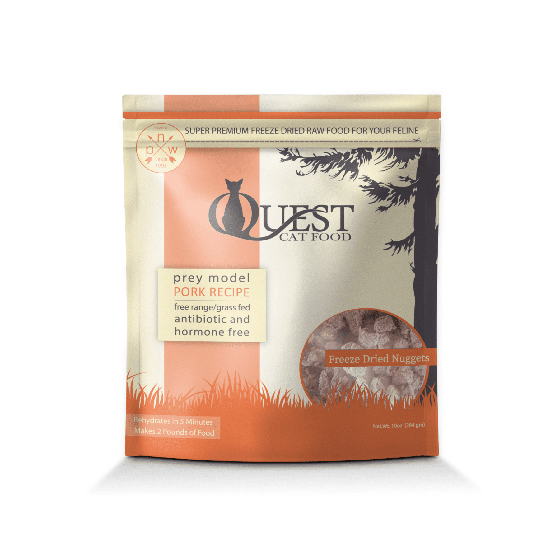 Freeze-Dried Raw Cat Food: Pork Diet (2 Pack)